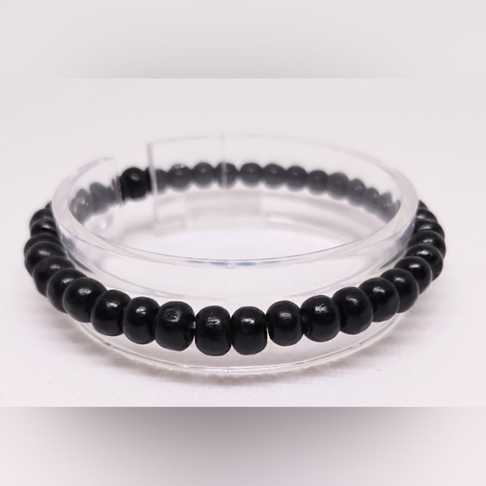 Women's‎ bracelet Beaded beads black new e37